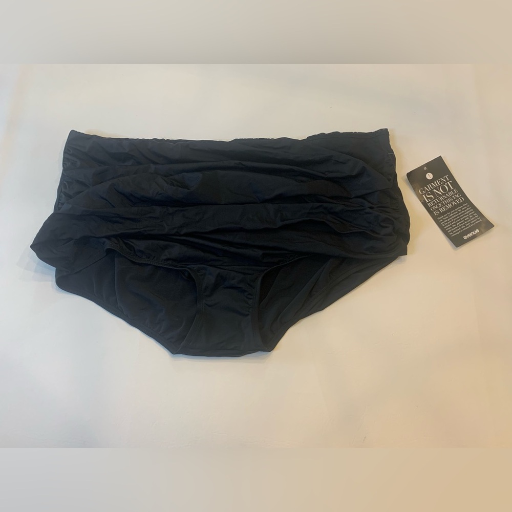 NWT black swim by Avenue rouched tummy control 28W women’s bottoms (bin S) - Picture 1 of 7